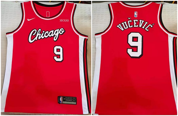 Men's Chicago Bulls #9 Nikola Vucevic Red Stitched Basketball Jersey